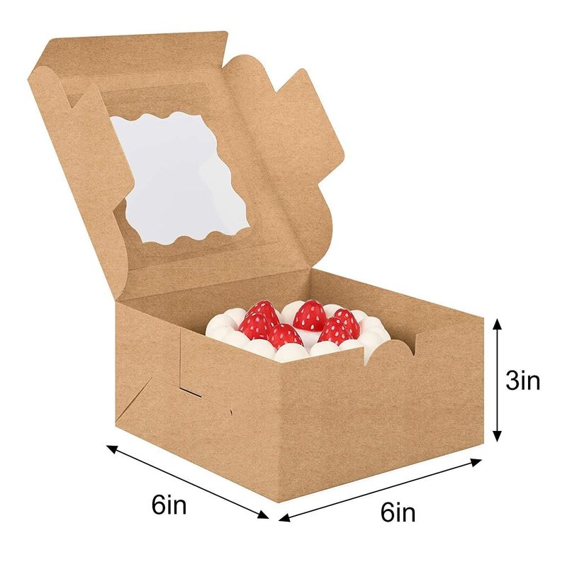 Flourish Arrivals Cake/Bakery/Candy Folding Window Boxes with Lids Packaging Solution using 100% Recycled Material Paper (Подробная информация)