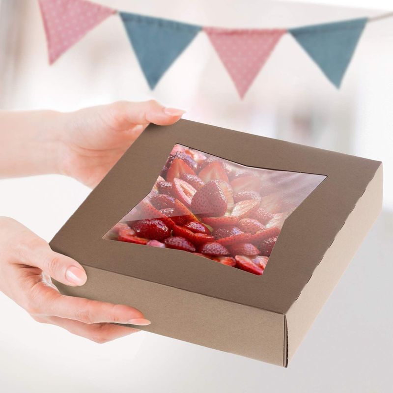 Flourish Arrivals Cake/Bakery/Candy Folding Window Boxes with Lids Packaging Solution using 100% Recycled Material Paper (Подробная информация)